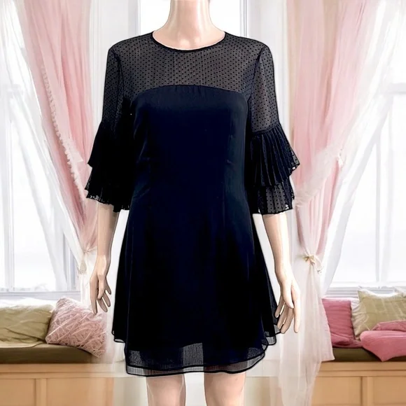 LuLu’s Keepsake Horizons Black Flounce Sleeve Mini Dress - Picture 12 of 16
